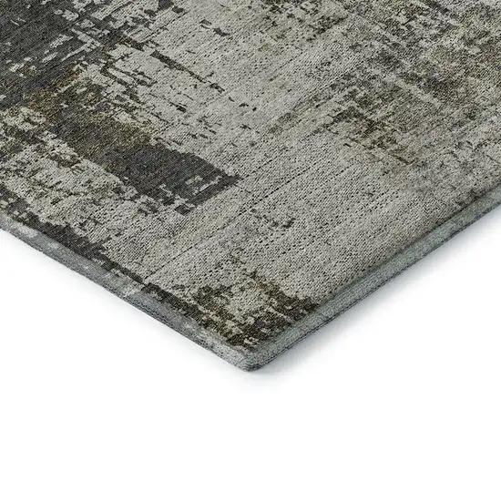 Taupe Green And Gray Abstract Washable Area Rug With UV Protection Photo 9
