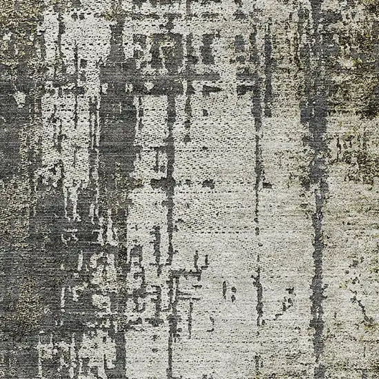 Taupe Green And Gray Abstract Washable Area Rug With UV Protection Photo 4