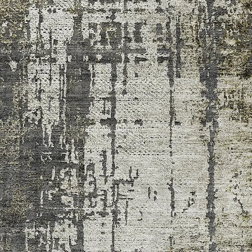 Taupe Green And Gray Abstract Washable Area Rug With UV Protection Photo 4