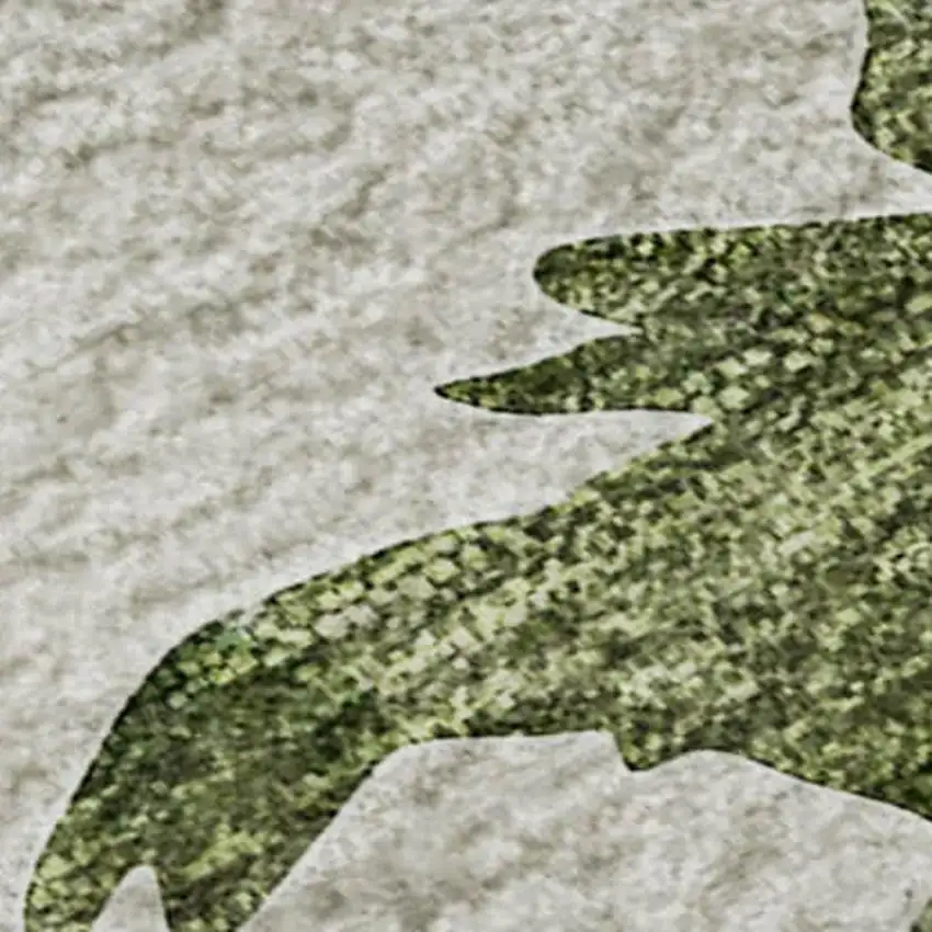 Taupe Green And Gray Animal Print Washable Area Rug With UV Protection Photo 4