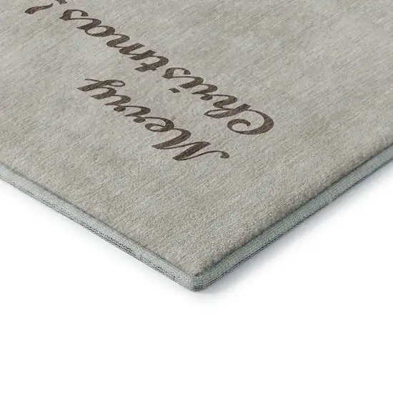 Taupe Green And Gray Christmas Dog Washable Area Rug With UV Protection Photo 9