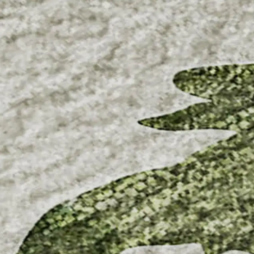 Taupe Green And Gray Animal Print Washable Area Rug With UV Protection Photo 4