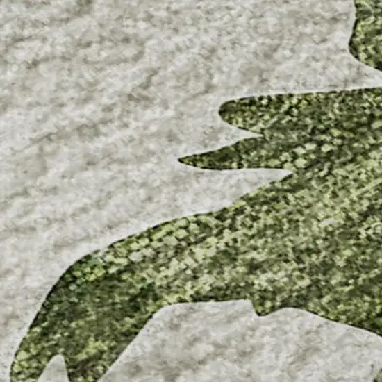 Taupe Green And Gray Animal Print Washable Area Rug With UV Protection Photo 7