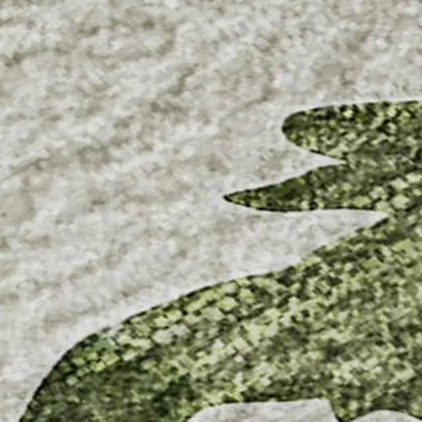 Taupe Green And Gray Animal Print Washable Area Rug With UV Protection Photo 6