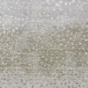 Photo of Taupe Green And Ivory Abstract Washable Indoor Outdoor Area Rug
