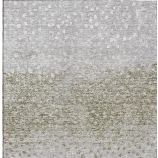 Taupe Green And Ivory Abstract Washable Indoor Outdoor Area Rug Photo 5