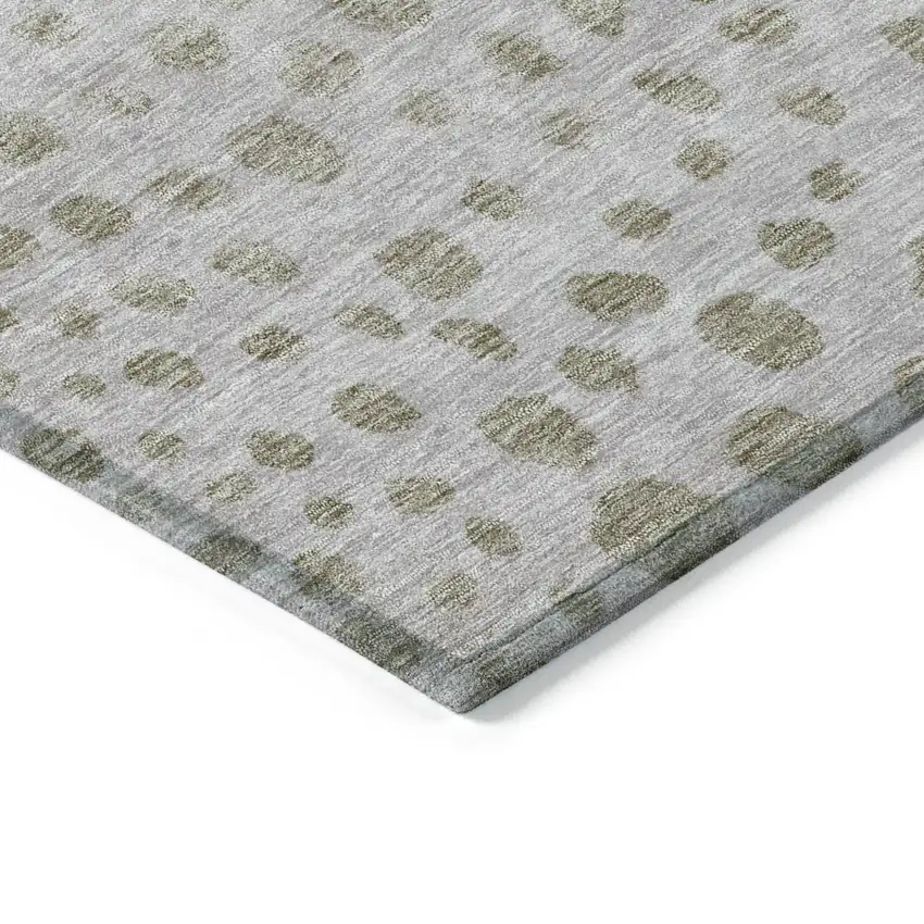 Taupe Green And Ivory Abstract Washable Indoor Outdoor Area Rug Photo 4