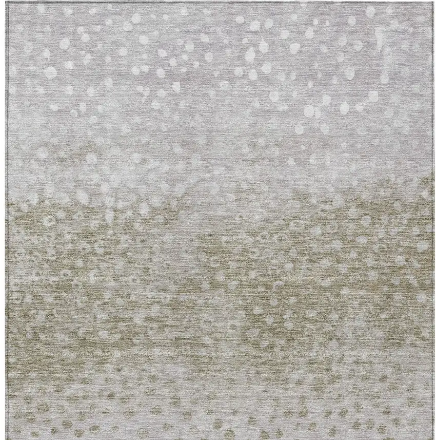 Taupe Green And Ivory Abstract Washable Indoor Outdoor Area Rug Photo 6