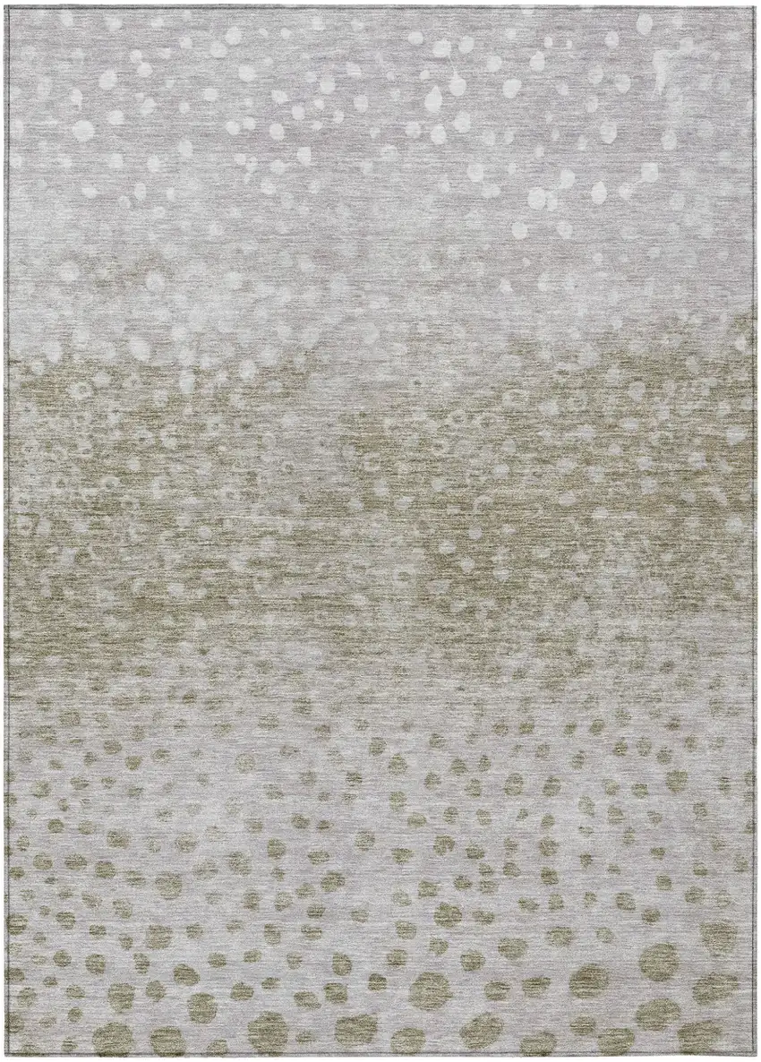 Taupe Green And Ivory Abstract Washable Indoor Outdoor Area Rug Photo 2