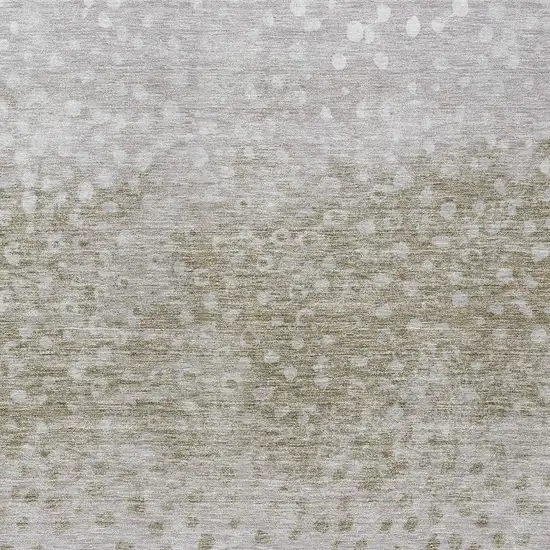 Taupe Green And Ivory Abstract Washable Indoor Outdoor Area Rug Photo 5