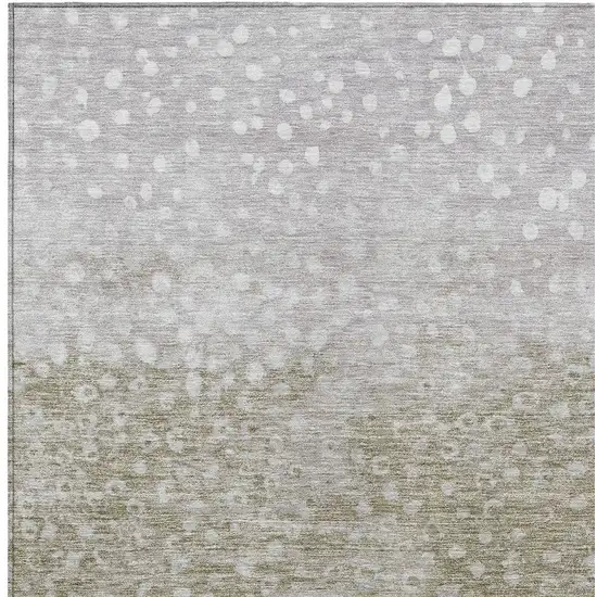Taupe Green And Ivory Abstract Washable Indoor Outdoor Area Rug Photo 5
