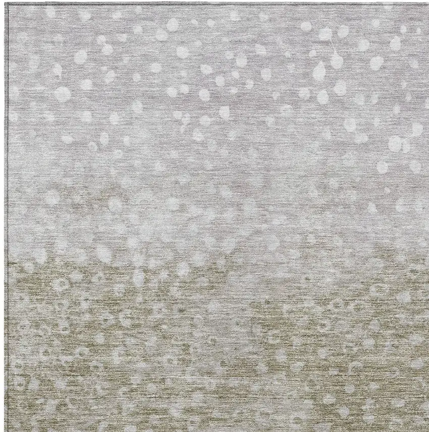Taupe Green And Ivory Abstract Washable Indoor Outdoor Area Rug Photo 5