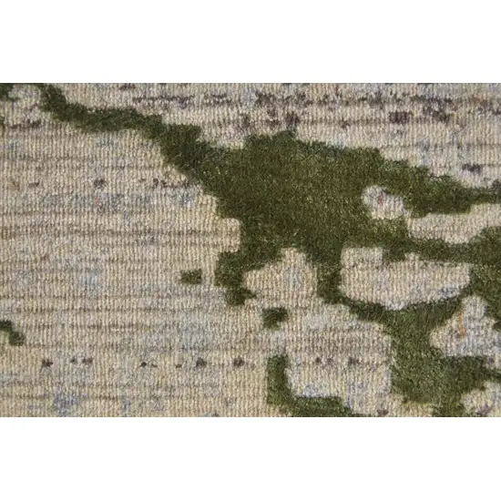 Taupe Green and Tan Abstract Power Loom Area Rug Photo 9