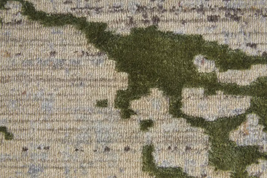 Taupe Green and Tan Abstract Power Loom Area Rug Photo 9