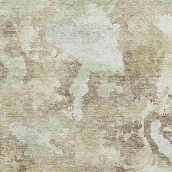 Taupe Ivory And Beige Abstract Washable Area Rug With UV Protection Photo 2