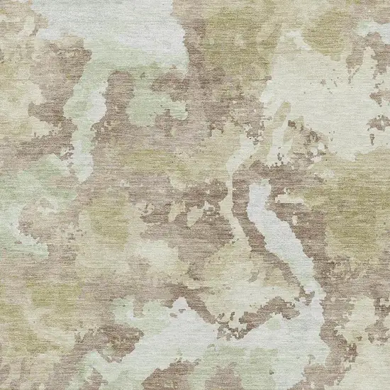 Taupe Ivory And Beige Abstract Washable Area Rug With UV Protection Photo 2