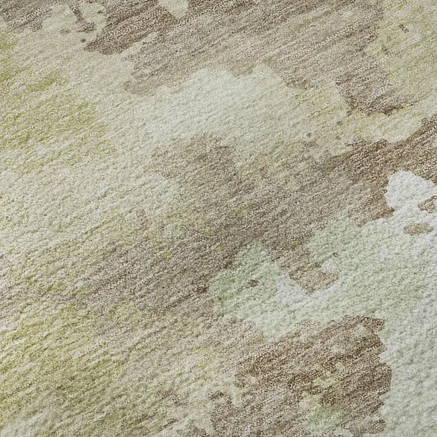 Taupe Ivory And Beige Abstract Washable Area Rug With UV Protection Photo 8