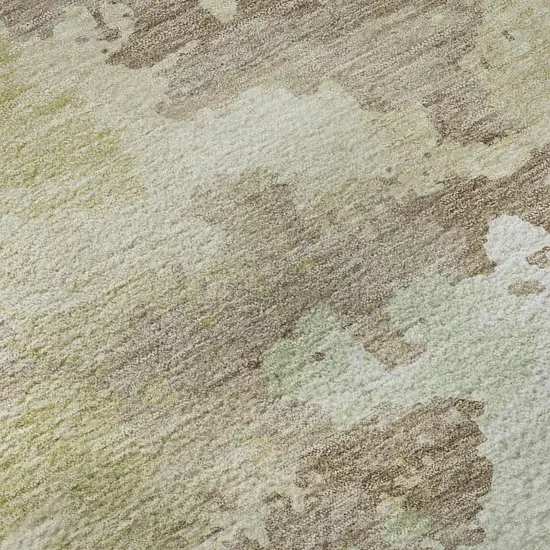 Taupe Ivory And Beige Abstract Washable Area Rug With UV Protection Photo 8