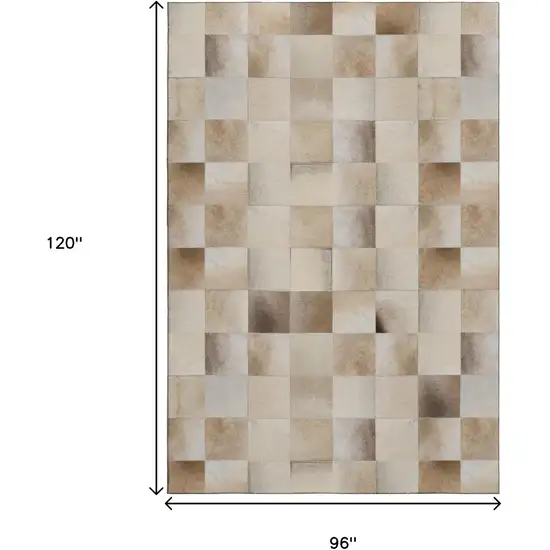 Taupe Ivory And Beige Patchwork Washable Area Rug With UV Protection Photo 3