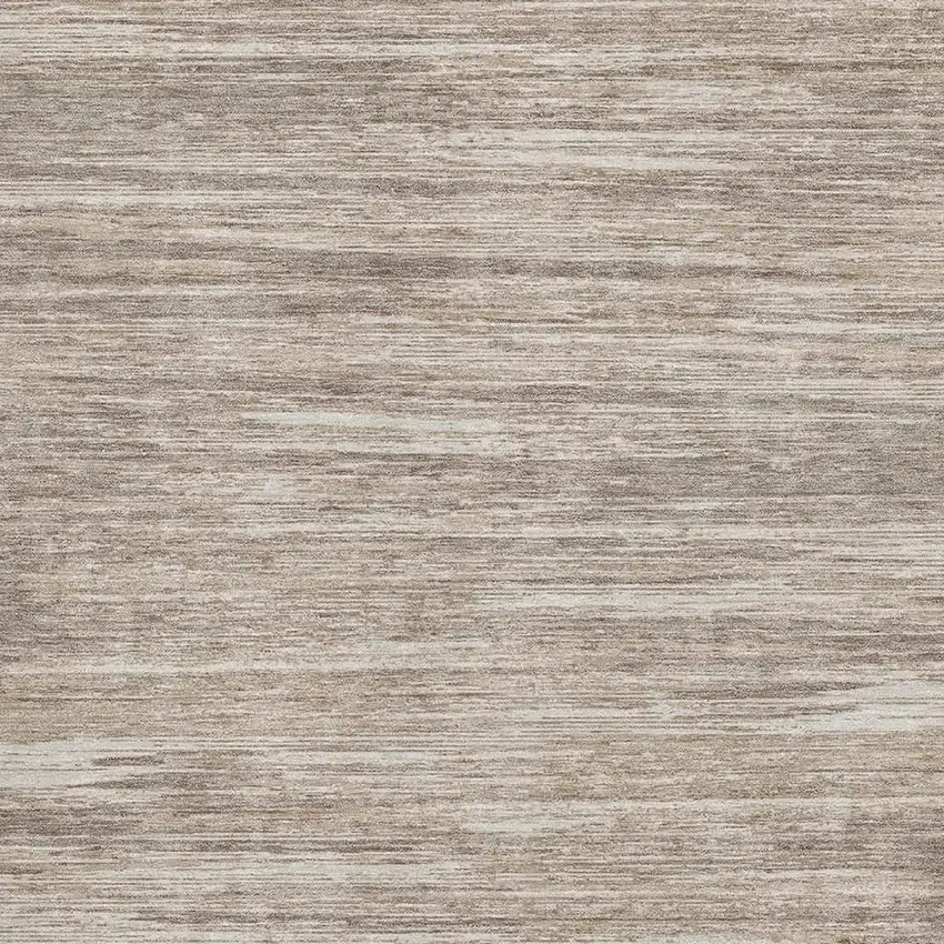 Taupe Ivory And Beige Striped Washable Area Rug With UV Protection Photo 3