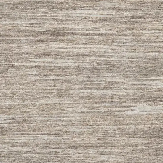 Taupe Ivory And Beige Striped Washable Area Rug With UV Protection Photo 3