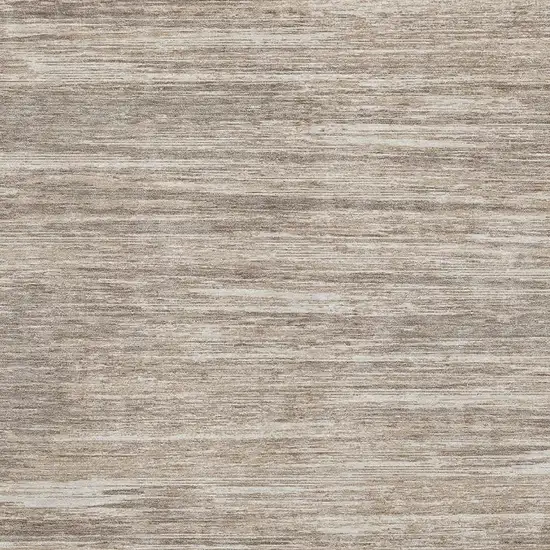 Taupe Ivory And Beige Striped Washable Area Rug With UV Protection Photo 3