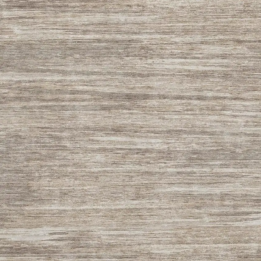 Taupe Ivory And Beige Striped Washable Area Rug With UV Protection Photo 3