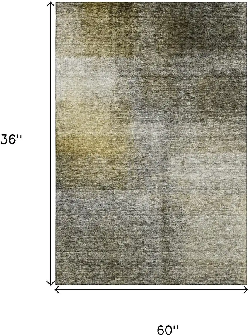 Taupe Ivory And Brown Abstract Washable Area Rug With UV Protection Photo 8