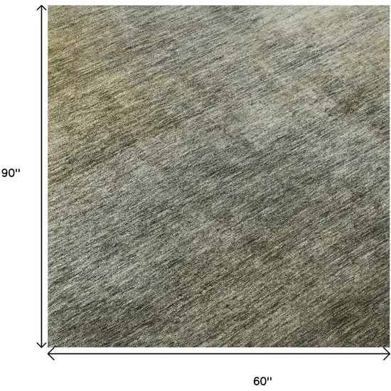 Taupe Ivory And Brown Abstract Washable Area Rug With UV Protection Photo 8