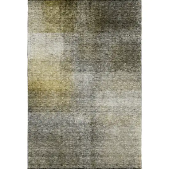 Taupe Ivory And Brown Abstract Washable Area Rug With UV Protection Photo 4