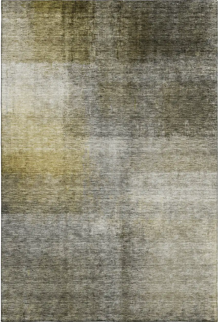 Taupe Ivory And Brown Abstract Washable Area Rug With UV Protection Photo 4