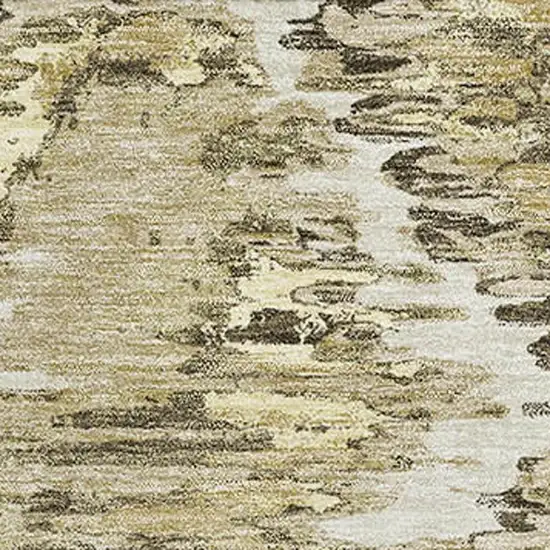 Taupe Ivory And Brown Diamond Washable Area Rug With UV Protection Photo 3