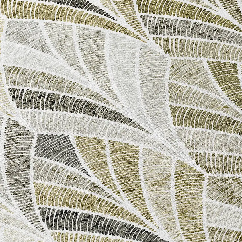 Taupe Ivory And Brown Geometric Washable Indoor Outdoor Area Rug Photo 6