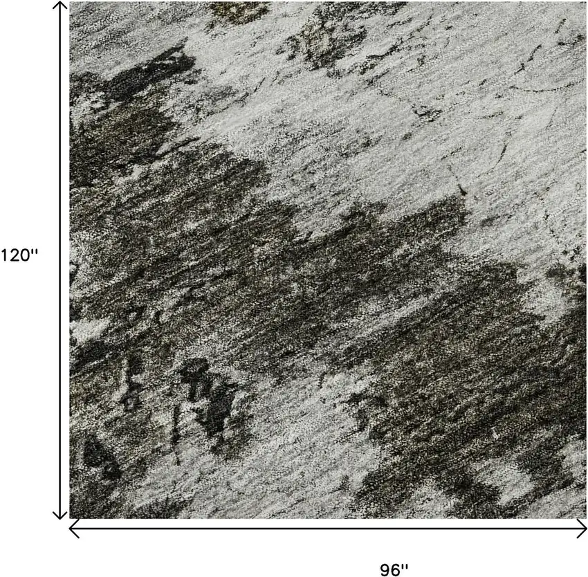 Taupe Ivory And Charcoal Abstract Washable Area Rug With UV Protection Photo 8