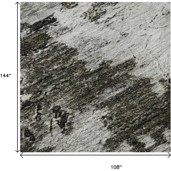 Taupe Ivory And Charcoal Abstract Washable Area Rug With UV Protection Photo 9