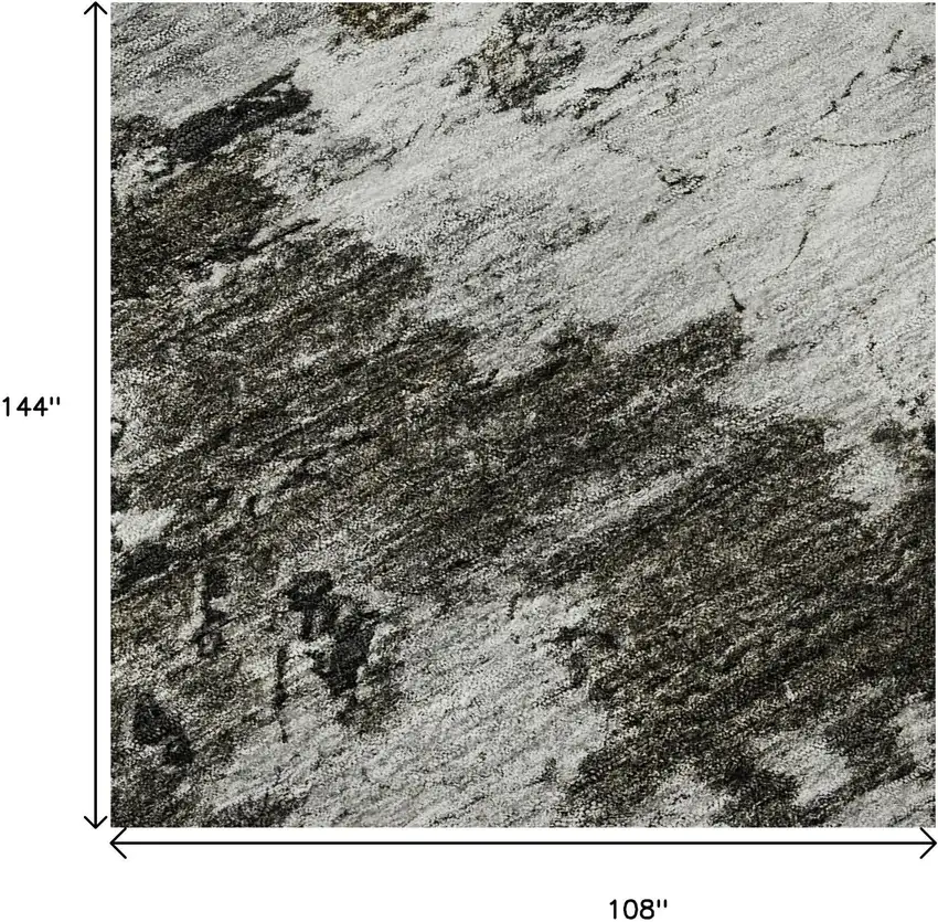 Taupe Ivory And Charcoal Abstract Washable Area Rug With UV Protection Photo 9