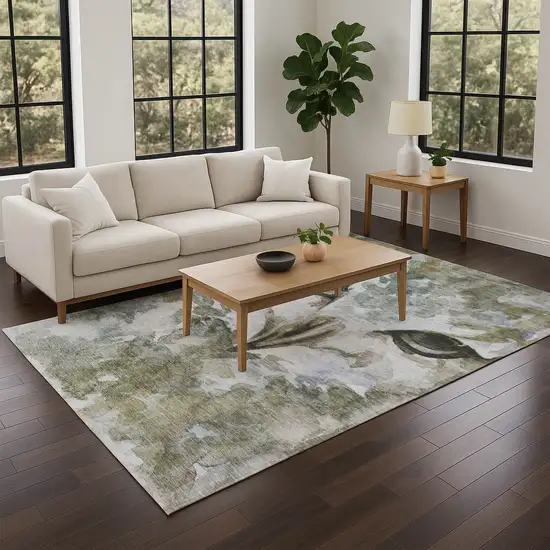 Taupe Ivory And Charcoal Owl Washable Indoor Outdoor Area Rug Photo 8