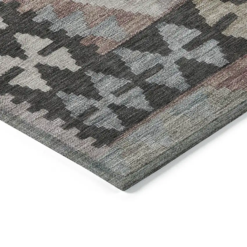 Taupe Ivory And Copper Tribal Washable Indoor Outdoor Area Rug Photo 3