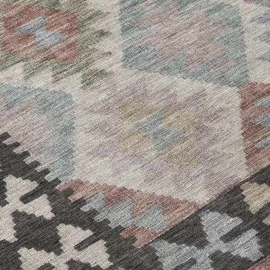 Taupe Ivory And Copper Tribal Washable Indoor Outdoor Area Rug Photo 4