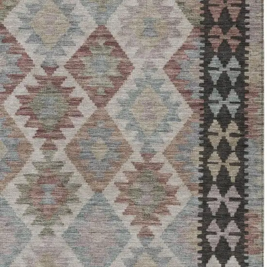 Taupe Ivory And Copper Tribal Washable Indoor Outdoor Area Rug Photo 3