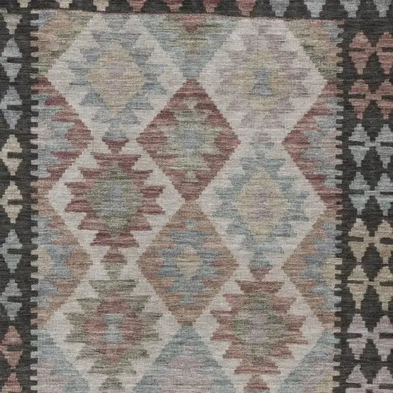 Taupe Ivory And Copper Tribal Washable Indoor Outdoor Area Rug Photo 3