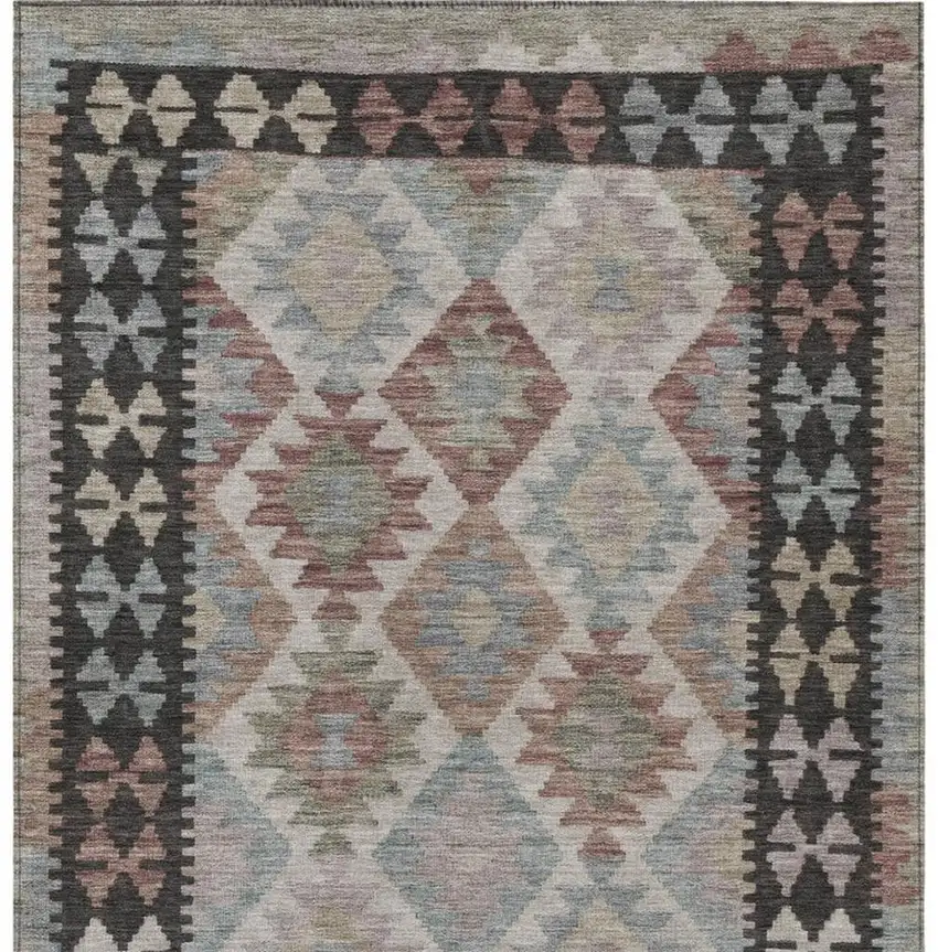 Taupe Ivory And Copper Tribal Washable Indoor Outdoor Area Rug Photo 4