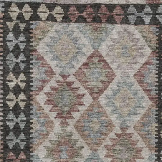Taupe Ivory And Copper Tribal Washable Indoor Outdoor Area Rug Photo 3