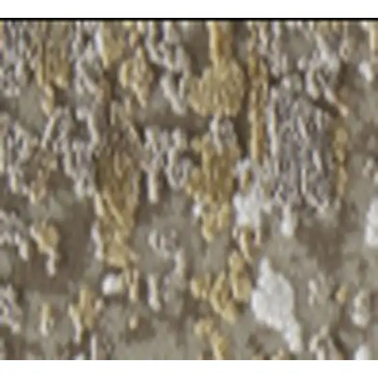 Gold and Ivory Abstract Area Rug With Fringe Photo 5