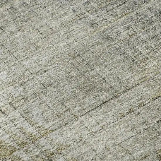 Taupe Ivory And Gold Abstract Geometric Washable Area Rug With UV Protection Photo 9