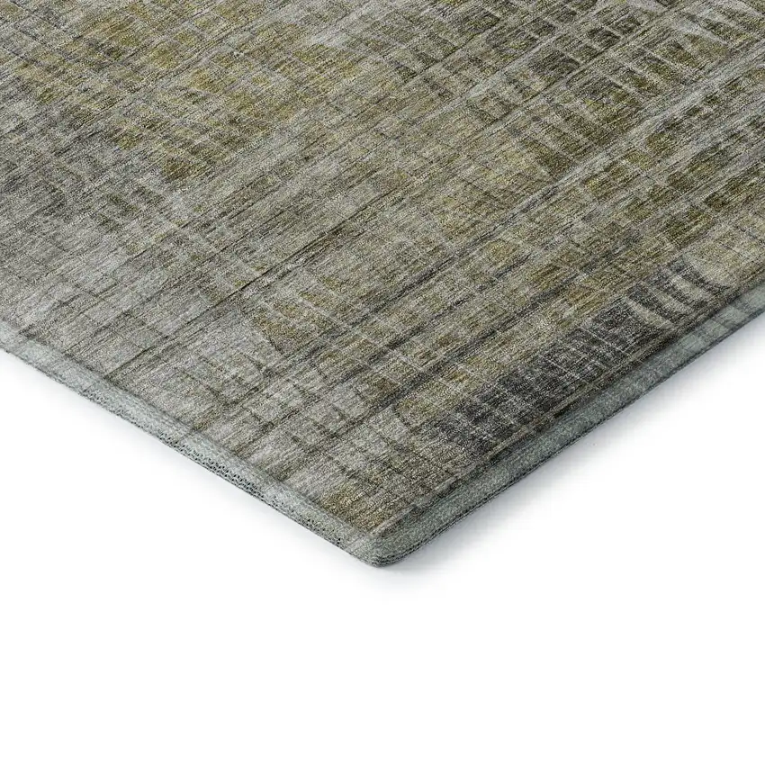 Taupe Ivory And Gold Abstract Geometric Washable Area Rug With UV Protection Photo 7