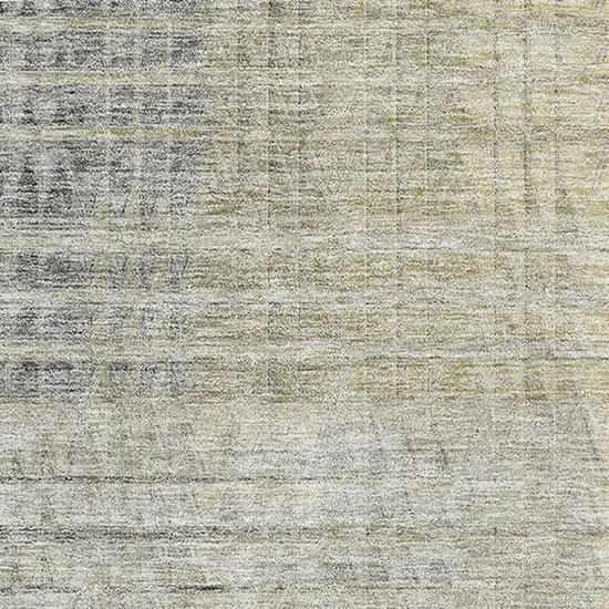 Taupe Ivory And Gold Abstract Geometric Washable Area Rug With UV Protection Photo 3