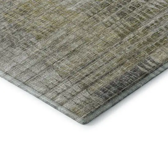 Taupe Ivory And Gold Abstract Geometric Washable Area Rug With UV Protection Photo 8