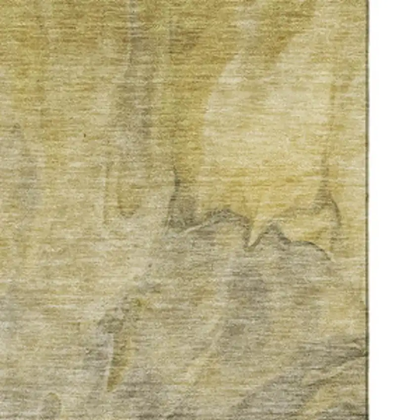Taupe Ivory And Gold Abstract Washable Area Rug With UV Protection Photo 3