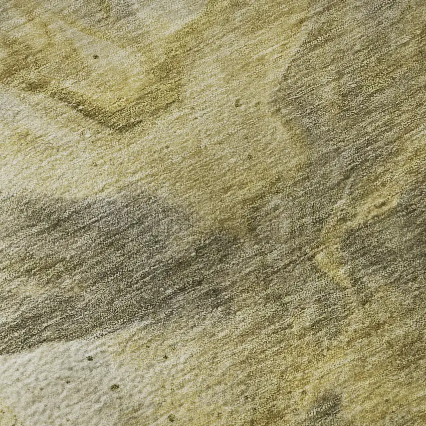 Taupe Ivory And Gold Abstract Washable Area Rug With UV Protection Photo 3